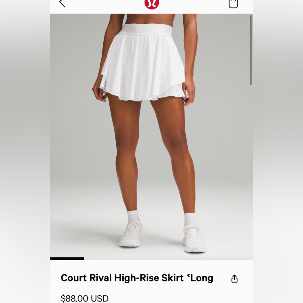 Lululemon court rival skirt